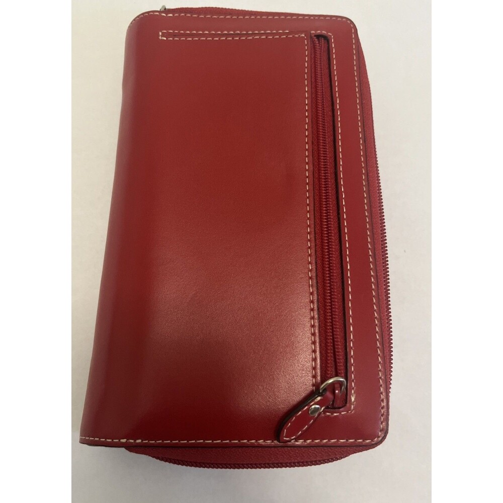 LODIS Women's Premier Leather Audrey Trifold Clutch Wallet Red - Picture 3 of 12